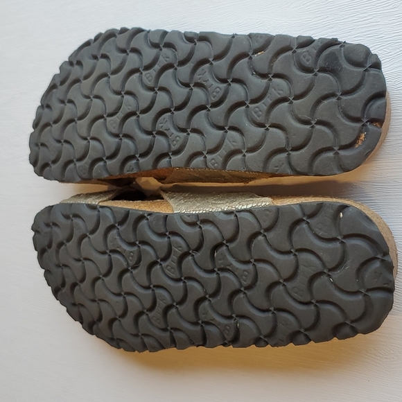 Papillio by Birkenstock Gold Metallic Snakeskin Daytona Leather Sandals 8 - Picture 5 of 10